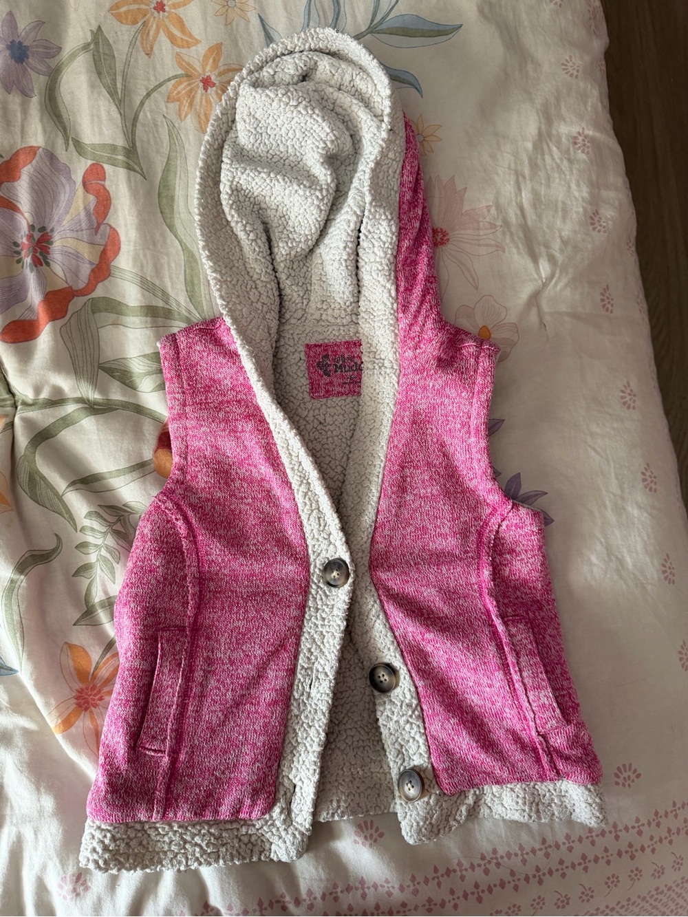 Mudd Pink Hooded Sherpa Vest for Girls